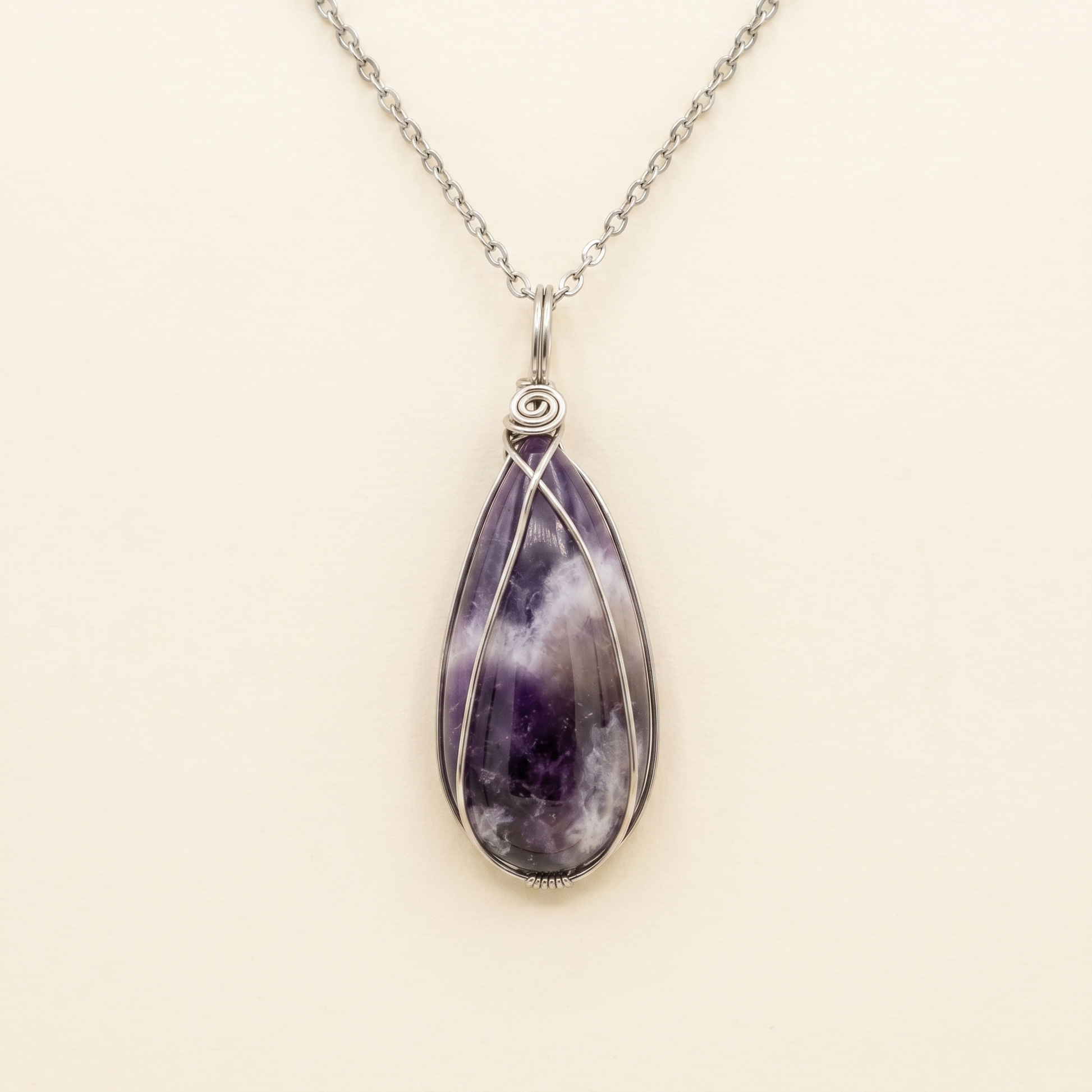 #09 One Piece- Amethyst Necklace Silver