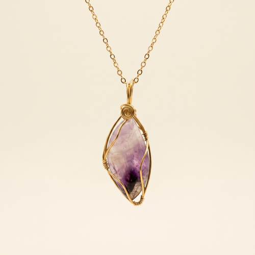 #07 One Piece- Amethyst Necklace Gold