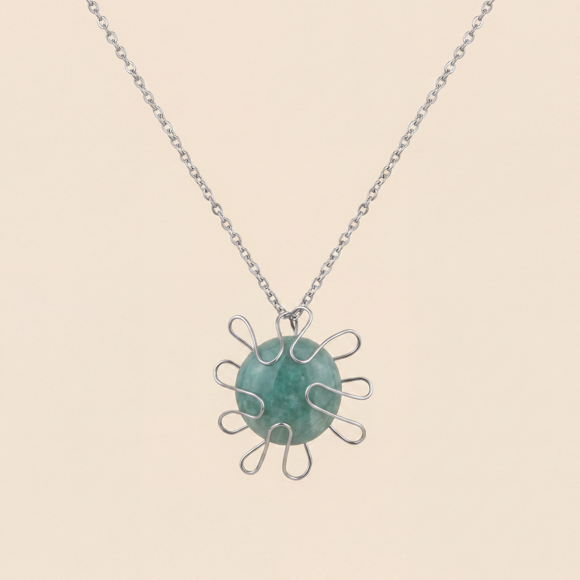 #12 One Piece – Amazonite Necklace Silver