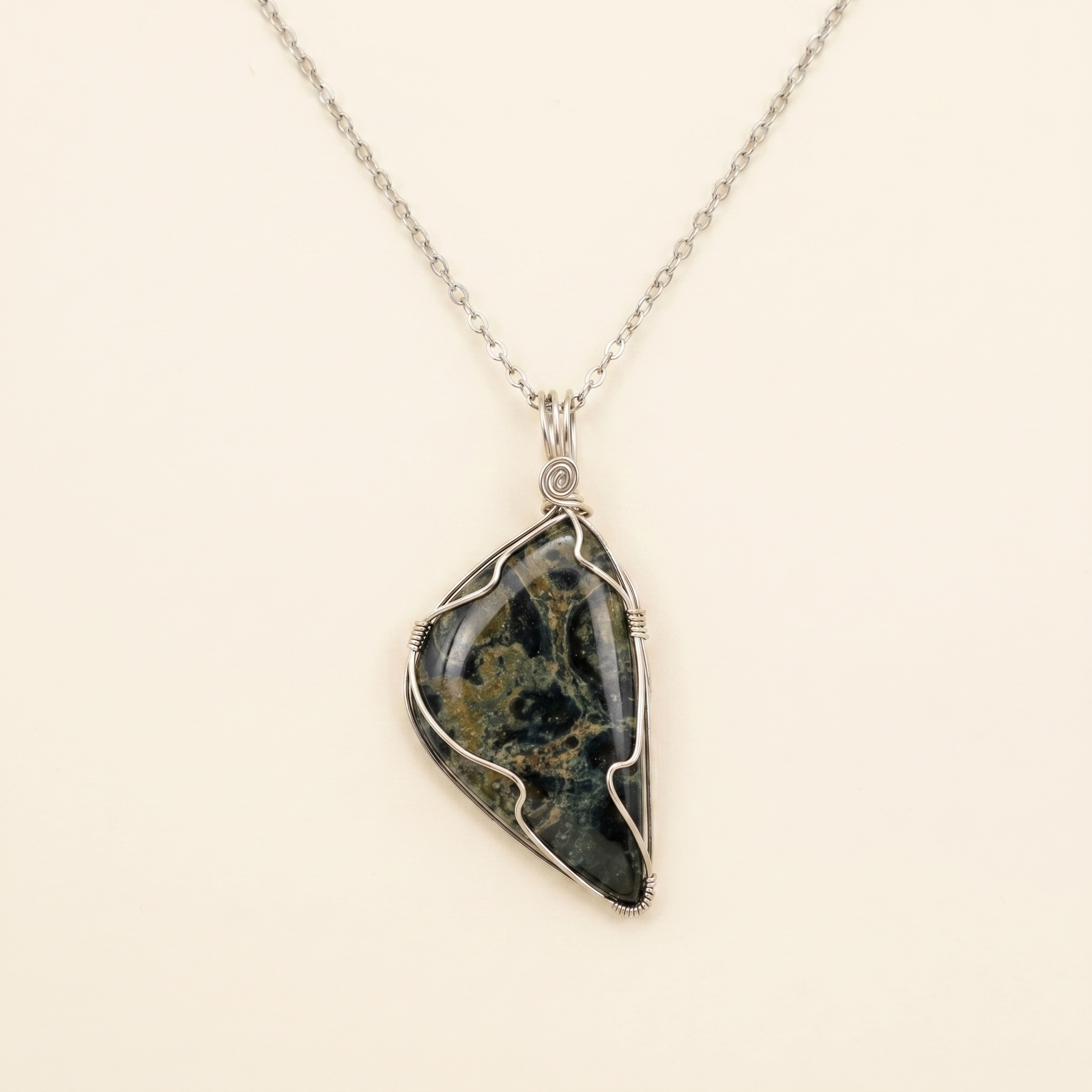 #29 One Piece – Kambaba Jasper Necklace Silver