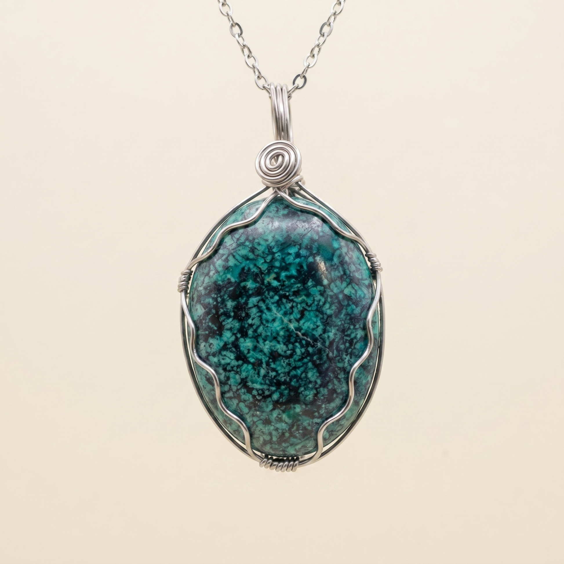 #17 One Piece – Turquoise Necklace Silver