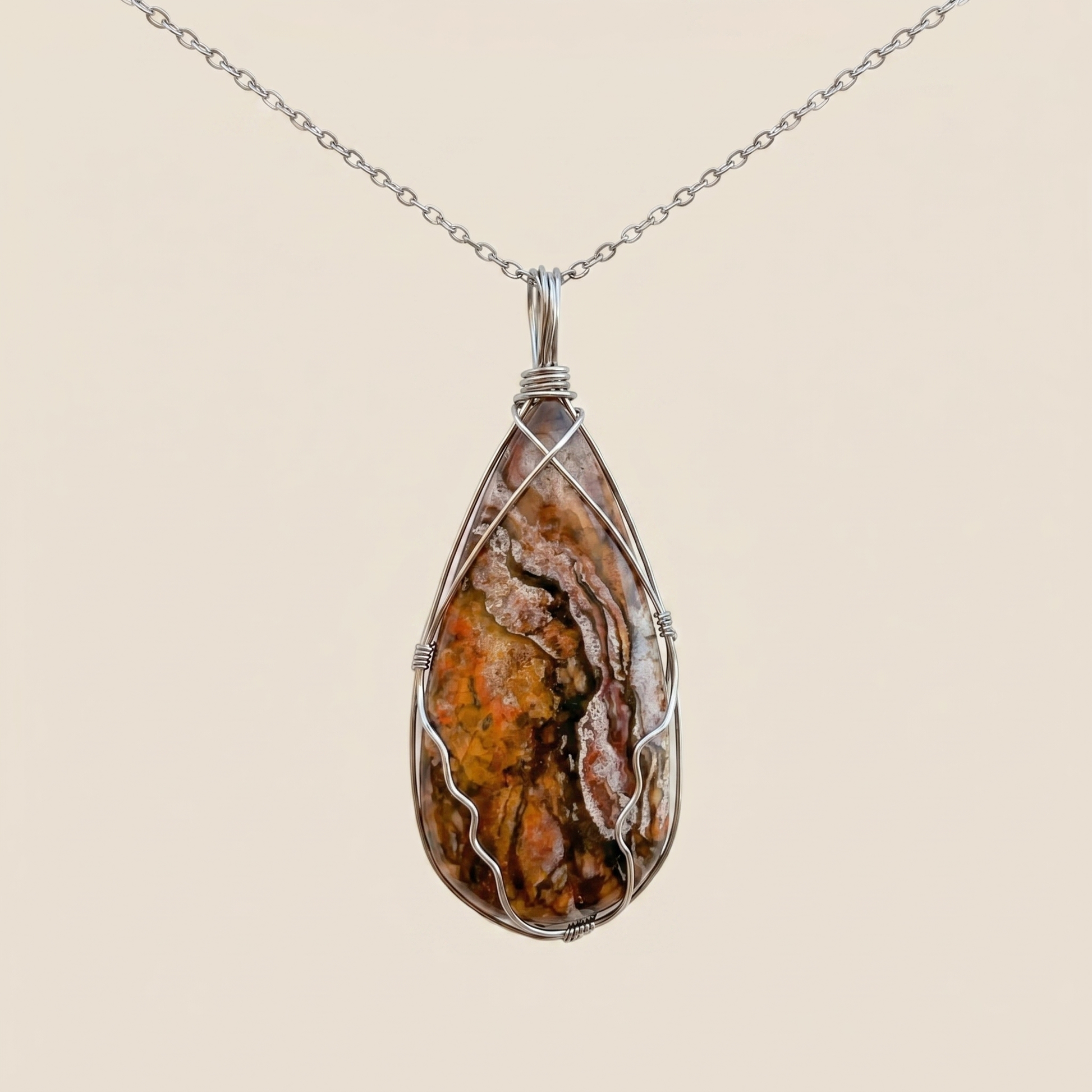 #13 One Piece – Jasper Necklace Silver